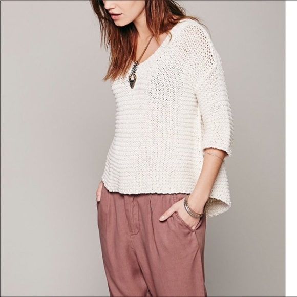 Free People Sweaters - Free People Park Slope Chunky Knit Sweater Cream